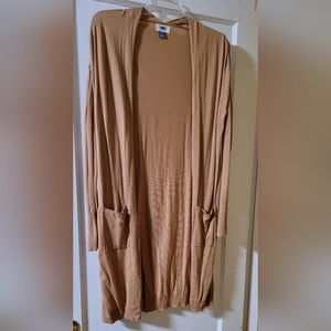 Old Navy long sweater, tan, new, cardigan sweater